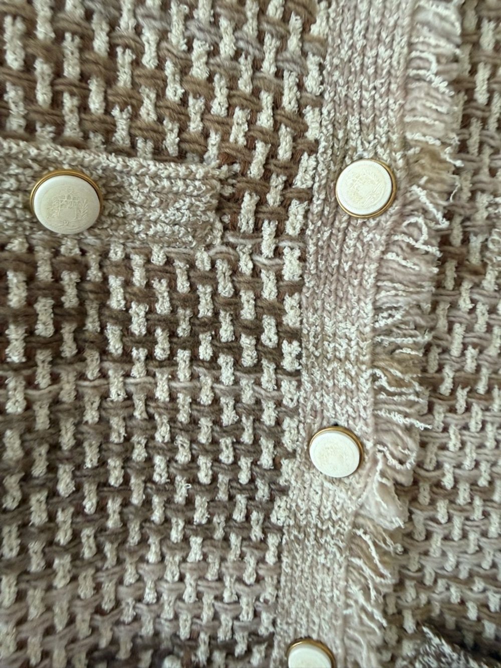 Veronica Beard Sariyah Knit Jacket Desert Khaki Multi Small - Picture 7 of 14